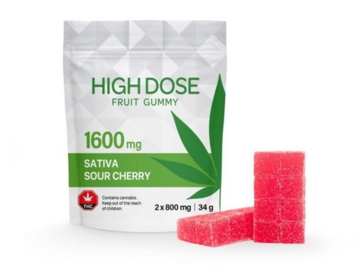Sour Cherry Sativa Gummies (1600mg THC) by High Dose