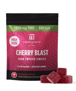 Twisted Extracts - Cherry Blast High Dose Sour Singles (1200mg of THC - Sativa)