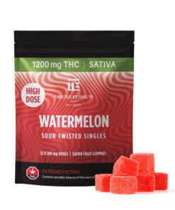 Twisted Extracts - Watermelon High Dose Sour Singles (1200mg of THC - Sativa)